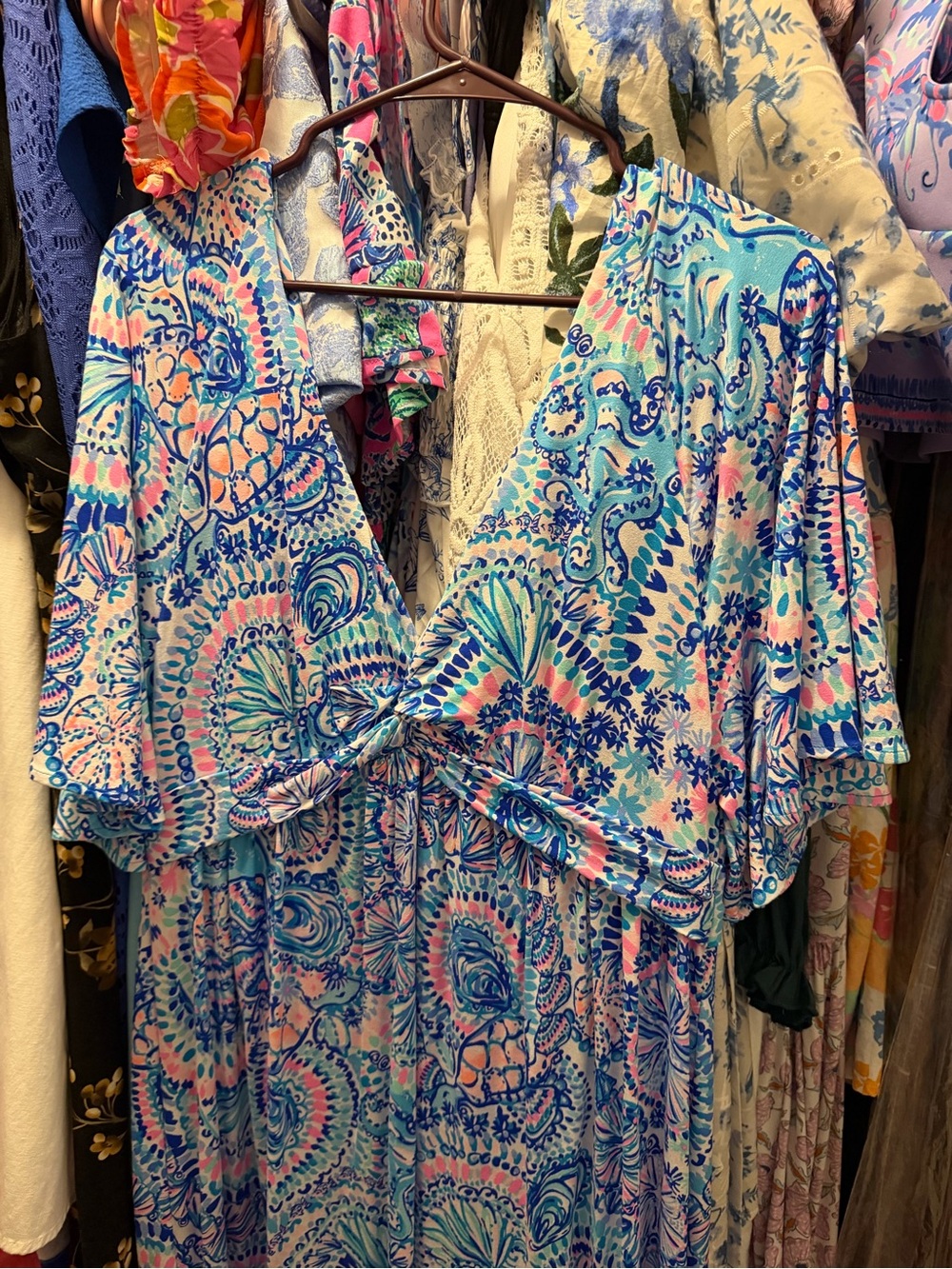 Lilly Pulitzer Turquoise, Blue & Pink Paisley Dress